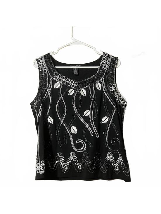 Lauren Michelle Tops - Lauren Michelle Black Sleeveless Embroidered Top Large